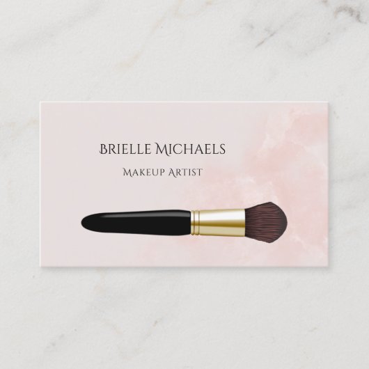 メイクエレガントアップアーティスト赤面ピンク化粧品ブラシ 名刺 (正面)