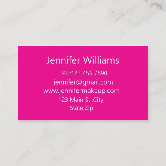 メイクエレガントアップアーティスト金ゴールドピンクラグジュアリートレンディー 名刺 (裏面)