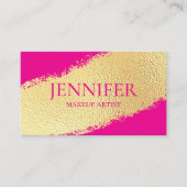 メイクエレガントアップアーティスト金ゴールドピンクラグジュアリートレンディー 名刺 (正面)