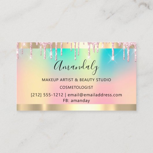 メイクエレガントアップアーティスト髪のサロン自筆証書 名刺 (裏面)