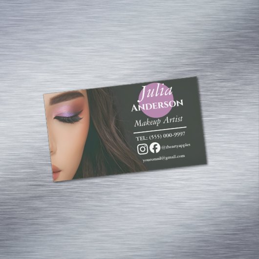 メイクエレガントアップアーティストMUA写真小規模企業 マグネット名刺 (インサイチュ)