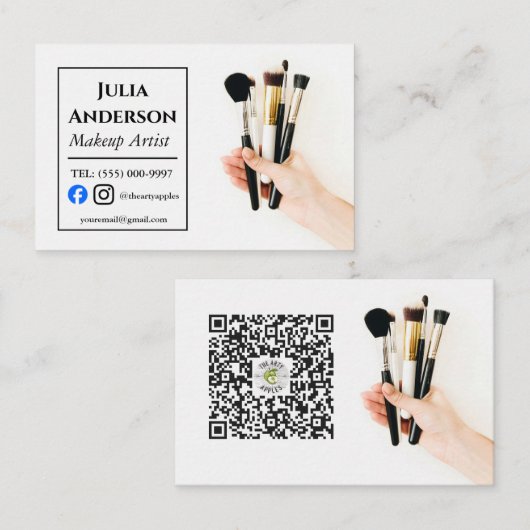 メイクエレガントアップアーティストMUA写真小規模企業 名刺 (正面/裏面)