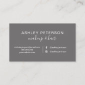 メイクエレガントタイポグラフィグレーバラ金ゴールドグリッター 名刺 (裏面)