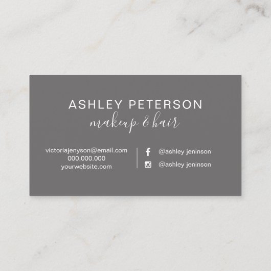 メイクエレガントタイポグラフィグレーバラ金ゴールドグリッター 名刺 (裏面)