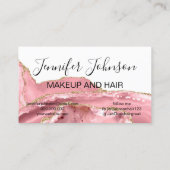 メイクエレガントタイポグラフィバラ石英瑪瑙 名刺 (裏面)