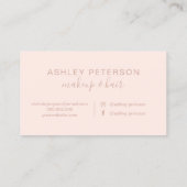 メイクエレガントタイポグラフィバラ金ゴールド赤面ピンク 名刺 (裏面)