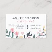 メイクエレガントタイポグラフィパステルフローラブーケ 名刺 (裏面)