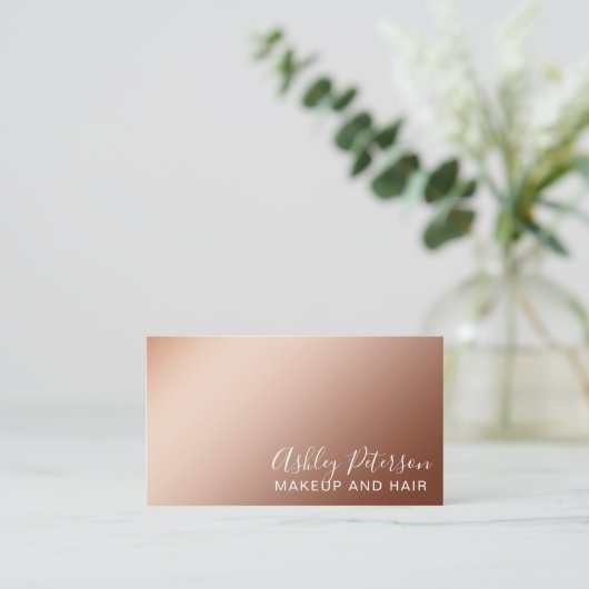 メイクエレガントタイポグラフィ銅金属勾配 名刺 (スタンド正面)