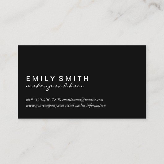 メイクエレガント・ヘアスタイリスト 名刺 (裏面)