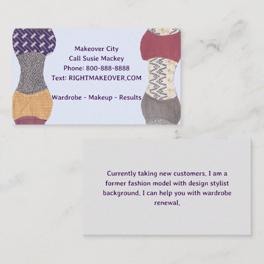 メイクオーバーファッションスタイル個人デザインコンサルタント 名刺 (正面/裏面)