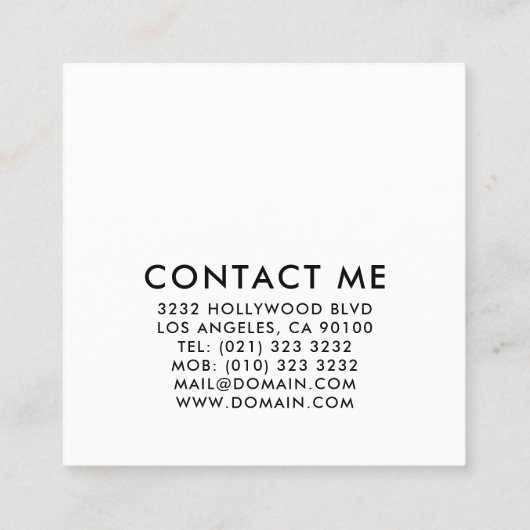 メイクカラフルアップアーティスト スクエア名刺 (裏面)