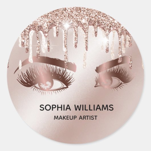 メイクガーリーアイズバラ金ゴールド乾燥グリッター ラウンドシール (正面)