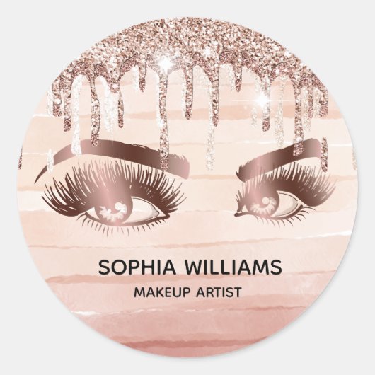 メイクガーリーアイズバラ金ゴールド乾燥グリッター ラウンドシール (正面)