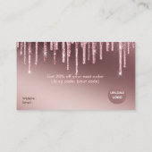 メイクガーリーアップアーティストグリッターありがとう 名刺 (裏面)