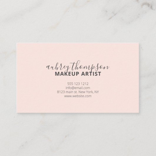 メイクガーリーアップ書道はっきりした赤面ピンク 名刺 (裏面)