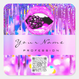 メイクキスリップホログラフドリップベリーQRCODEロゴ スクエアシール