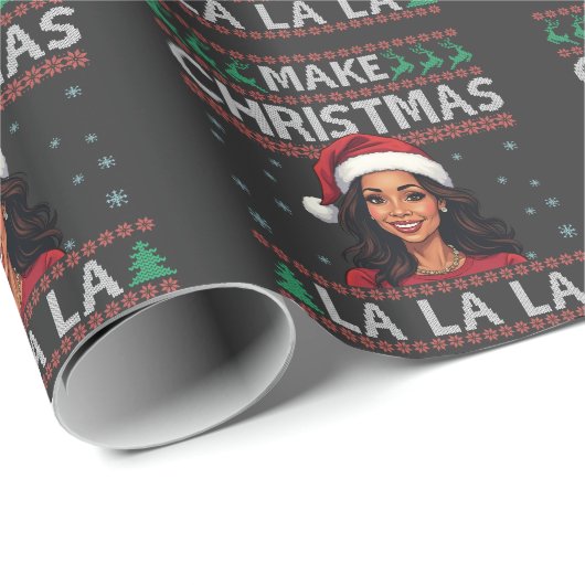 メイククリスマスララ醜いクリスマススセーターカマラ ラッピングペーパー (ロールコーナー)
