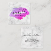 メイクコンテンポラリーアップアーティストエレガントキス大理石 スクエア名刺 (正面/裏面)