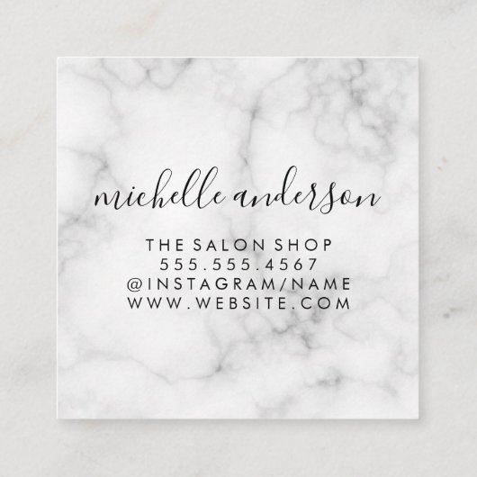 メイクコンテンポラリーアップアーティストエレガントキス大理石 スクエア名刺 (裏面)