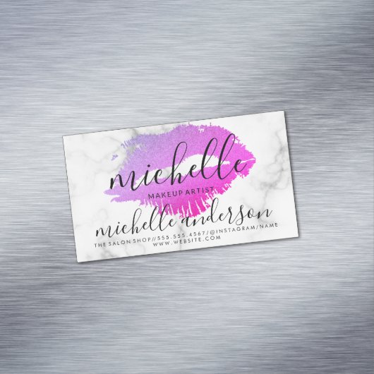 メイクコンテンポラリーアップアーティストエレガントキス大理石 マグネット名刺 (インサイチュ)