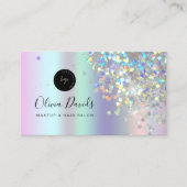 メイクサロンホログラフィックグリッター&QRコードホロ 名刺 (正面)