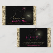 メイクサロン金ゴールド口紅の販売者 名刺 (正面/裏面)