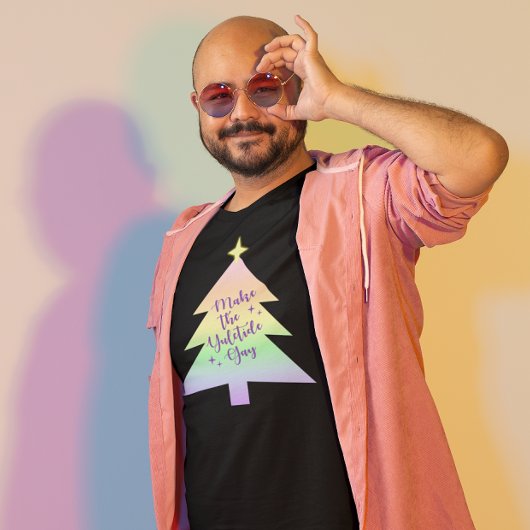 メイクザユレタイドゲイパステルレインボー Tシャツ