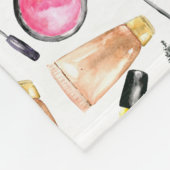 メイクシックガーリーモノグラムかわいい口紅のつめ フリースブランケット (角)