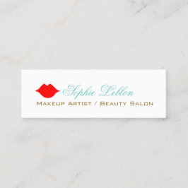 メイクシンプルアップアーティスト向けレッドリッププロファイルカード スキニー名刺