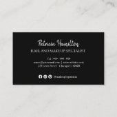 メイクスタイリッシュアップアーティストヘアサロン10ロイヤリティカード 名刺 (裏面)