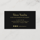 メイクスタイリッシュアップアーティストヘアサロン10ロイヤリティカード 名刺 (裏面)