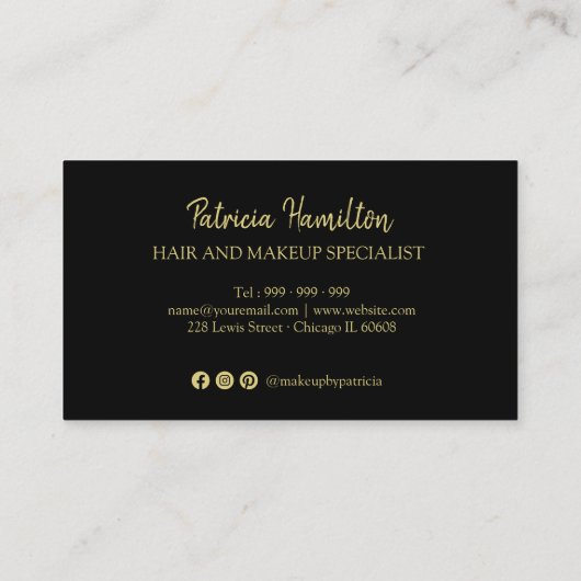 メイクスタイリッシュアップアーティストヘアサロン10ロイヤリティカード 名刺 (裏面)