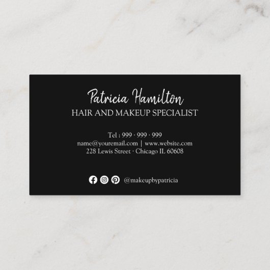 メイクスタイリッシュアップアーティストヘアサロン5ロイヤリティカード 名刺 (裏面)