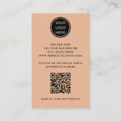 メイクスタイリッシュアップアーティストCollageフォトリップピンクローズ 名刺 (裏面)