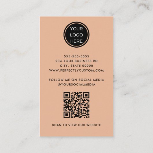 メイクスタイリッシュアップアーティストCollageフォトリップピンクローズ 名刺 (裏面)