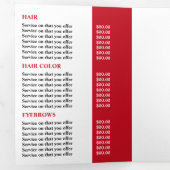 メイクスタイリッシュアップデザイン、美しいサロントリフォールドフライヤー 三つ折り招待状 (内部最初)