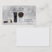 メイクスタイリッシュアーティスト銀色の魅力的な 名刺 (正面/裏面)