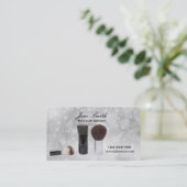 メイクスタイリッシュアーティスト銀色の魅力的な 名刺 (スタンド正面)