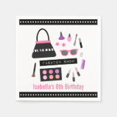 メイクスタイリッシュファッションショー誕生日パーティナプキンス スタンダードカクテルナプキン (正面)