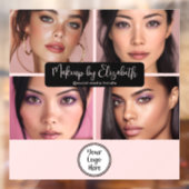 メイクスタジオ ブラッシュピンク スクリプト 4 フォト あなたのロゴ ウィンドウサイン (シート2)