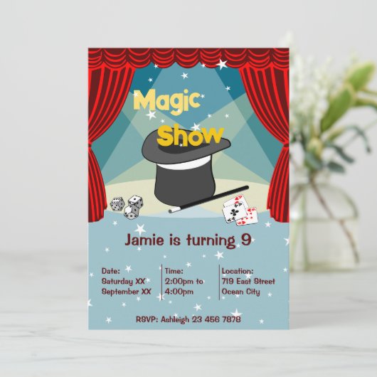 メイクズ魔法子供の誕生日パーティの招待状 招待状 (スタンド正面)