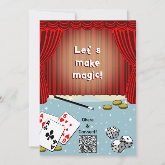 メイクズ魔法子供の誕生日パーティの招待状 招待状 (裏面)