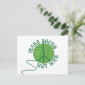 メイクソックスノンウォー編み物デザイン ポストカード (スタンド正面)