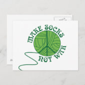 メイクソックスノンウォー編み物デザイン ポストカード (正面/裏面)