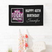 メイクトゥデイアメージングパープルバラ誕生日 横断幕 (インサイチュ)