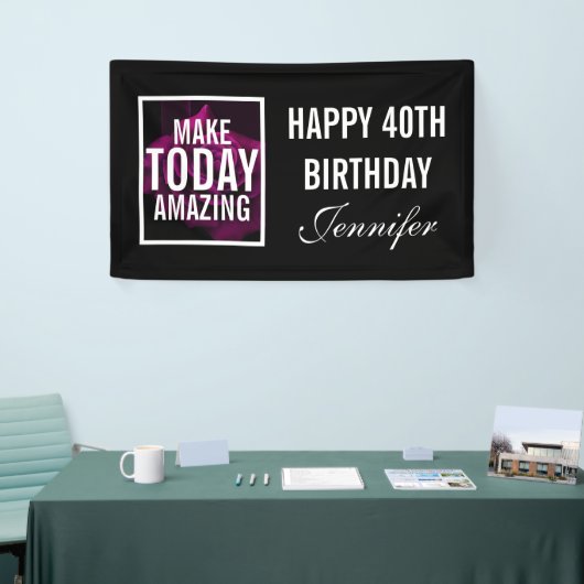 メイクトゥデイアメージングパープルバラ誕生日 横断幕 (トレードショー)