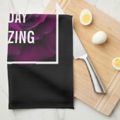 メイクトゥデイアメージングパープルバラ 感動的 キッチンタオル (四つ折り)