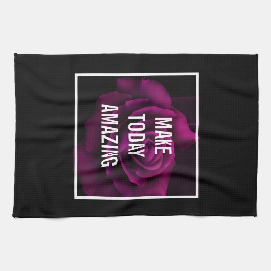 メイクトゥデイアメージングパープルバラ 感動的 キッチンタオル (横)