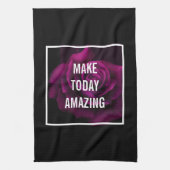 メイクトゥデイアメージングパープルバラ 感動的 キッチンタオル (縦)