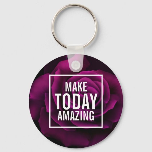 メイクトゥデイアメージングパープルバラ 感動的 キーホルダー (正面)